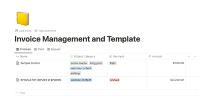 Invoice Management System and Invoice Template